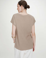 Top large en lurex col V or Vaporo