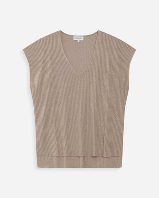 Top amplio de lurex con escote en V or Vaporo