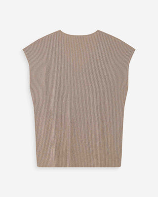 Top amplio de lurex con escote en V or Vaporo
