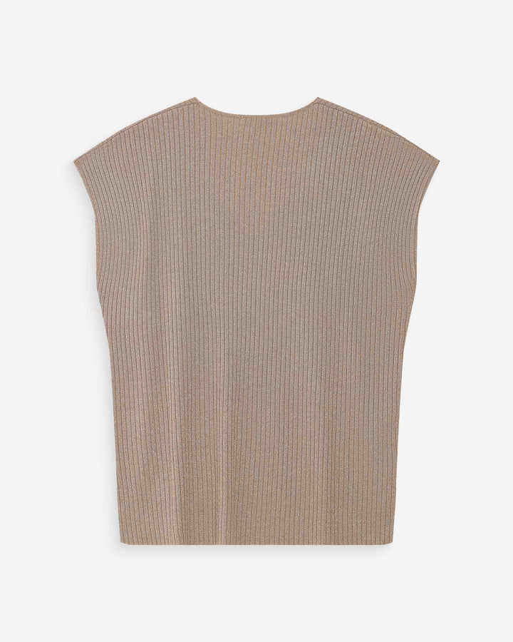Top large en lurex col V or Vaporo
