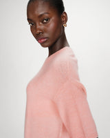 Pull oversize en laine col rond peche Vamos