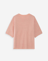 Pull oversize en laine col rond peche Vamos