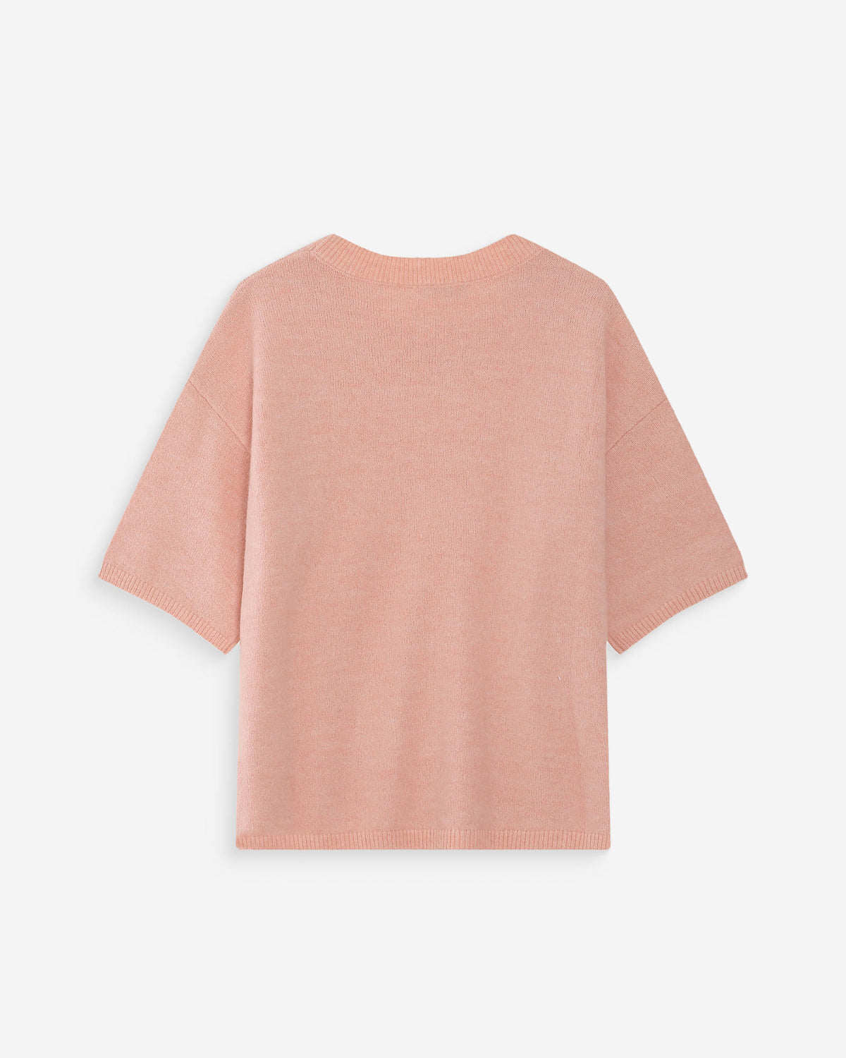 Pull oversize en laine col rond peche Vamos