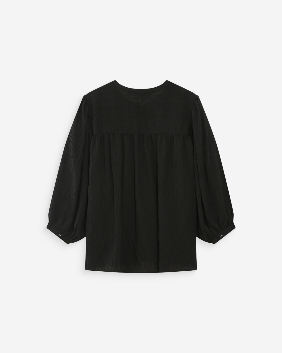 Blouse à manches ballons ample boutonnée noir Vanille