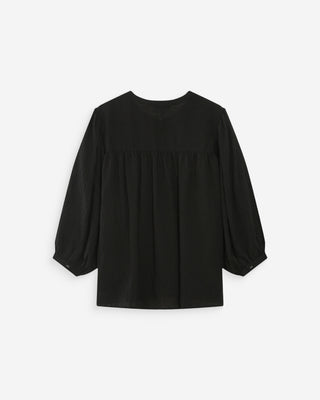 Blusa mangas abullonadas noir Vanille