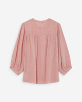 Blouse à manches ballons ample boutonnée rose Vanille
