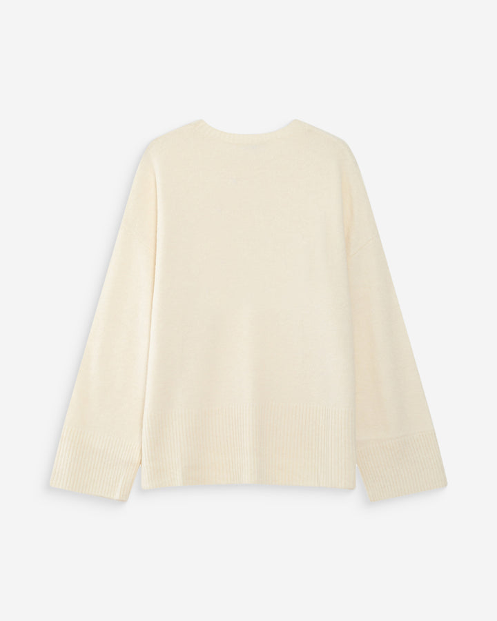 Pull oversize en maille à message brodé bleuet Viggo