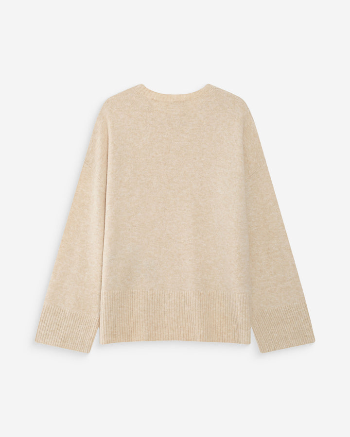 Pull oversize en maille à message brodé marine Viggo