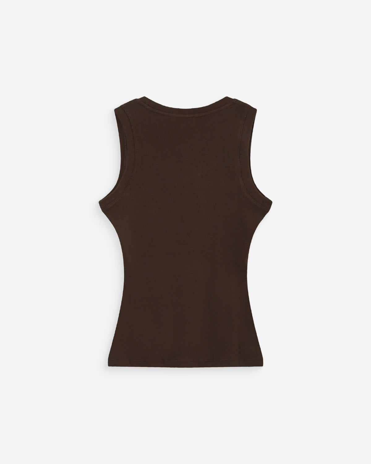 Débardeur ajusté brodé en jersey de coton chocolat Valou