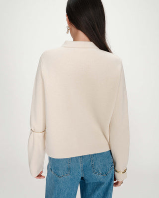 Cardigan boutonné à col chemise avec poches amande Maelys