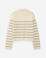 Buttoned shirt-collar cardigan ecru Maelys