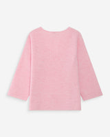Pull oversize manches 3/4 col V rose Vicenzo
