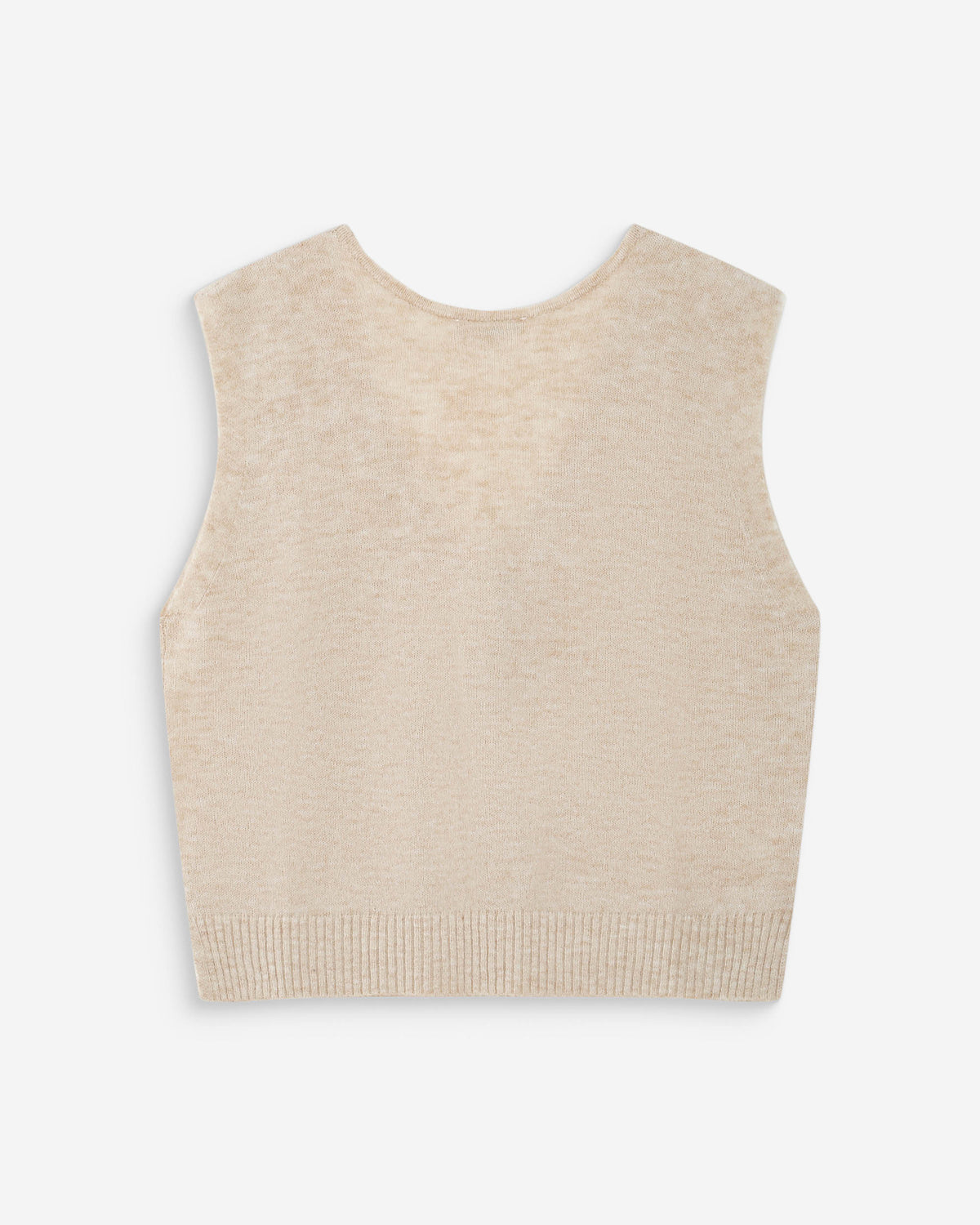 Cardigan sans manches boutonné col V sable Nars