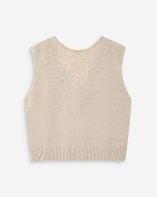 Cardigan sans manches boutonné col V sable Nars