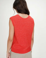 Sleeveless V-neck cardigan with buttons sanguine Nars