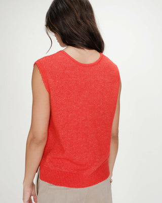 Cardigan sans manches boutonné col V sanguine Nars