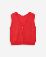 Sleeveless V-neck cardigan with buttons sanguine Nars