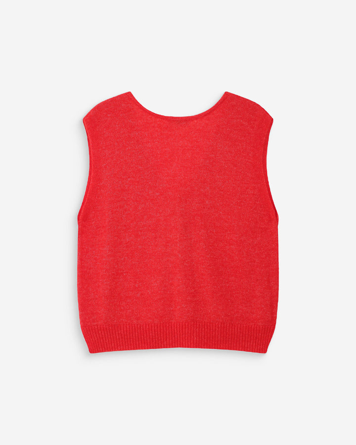 Sleeveless V-neck cardigan with buttons sanguine Nars