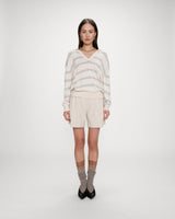 Pull oversize à col polo vanille Vaporetto