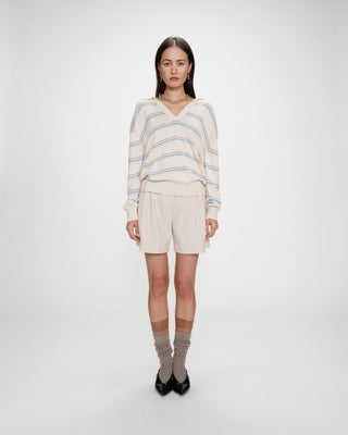 Pull oversize à col polo vanille Vaporetto