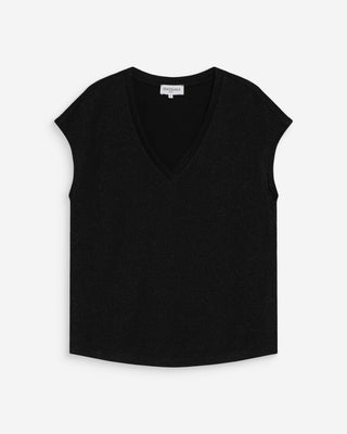 Top de lurex con escote en V noir Valsons