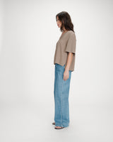 Top manches courtes fluide col V kaki Violon