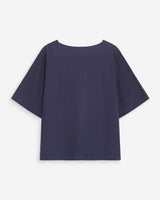 Top manches courtes fluide col V marine Violon