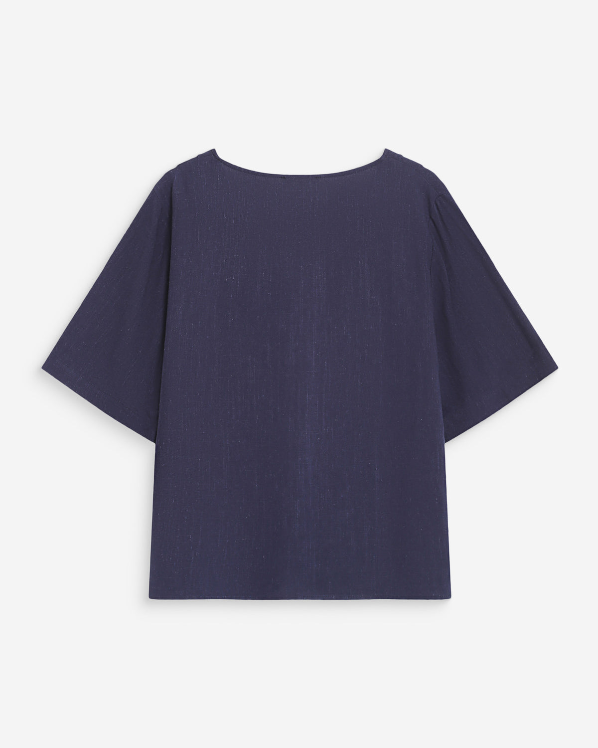 Top manches courtes fluide col V marine Violon