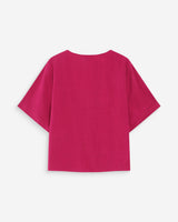 Top manches courtes fluide col V pivoine Violon