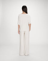 Fluid short-sleeve V-neck top sable Violon
