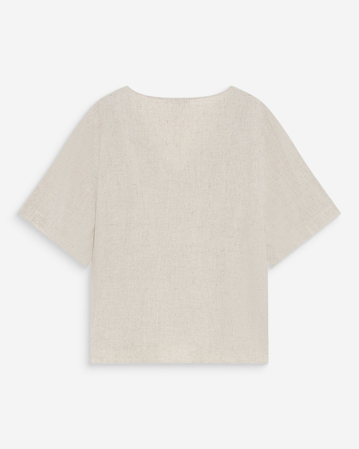 Fluid short-sleeve V-neck top sable Violon
