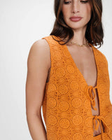 Top en crochet à nouer col V or Vony