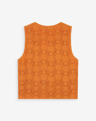Top en crochet à nouer col V or Vony