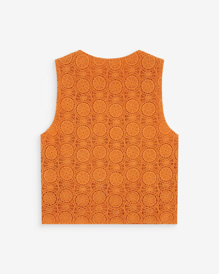 Top en crochet à nouer col V or Vony