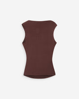 Draped sleeveless high-neck top chocolat Valley