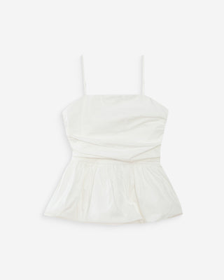 Peplum bustier square-neck top ivoire Valo