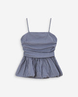 Peplum bustier square-neck top marine Valo