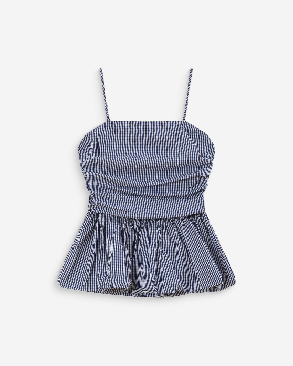 Peplum bustier square-neck top marine Valo