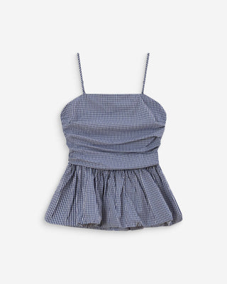 Peplum bustier square-neck top marine Valo