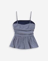 Peplum bustier square-neck top marine Valo