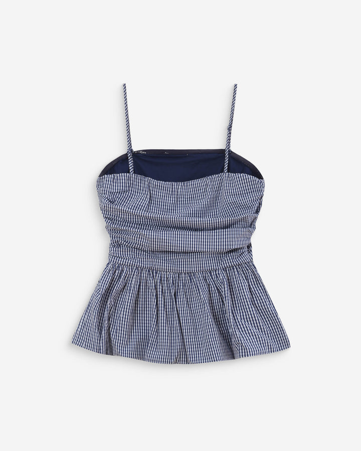 Peplum bustier square-neck top marine Valo