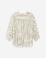 Voluminous polka dot blouse ivoire Valianna