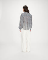 Blouse manches bouffantes imprimée bohème ciel Vertueuse