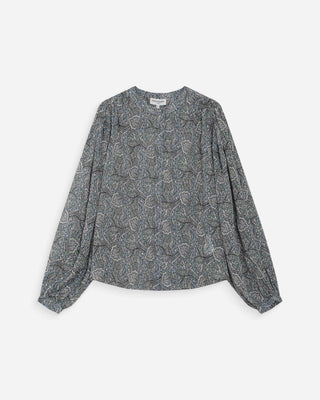 Blouse manches bouffantes imprimée bohème ciel Vertueuse