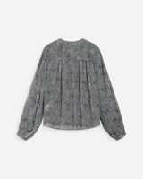Blouse manches bouffantes imprimée bohème ciel Vertueuse