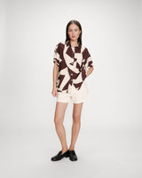 Chemise imprimée graphique chocolat Veil