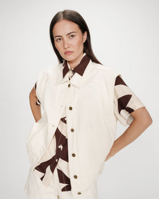 Chemise imprimée graphique chocolat Veil