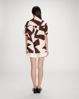 Chemise imprimée graphique chocolat Veil