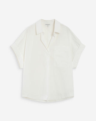 Blouse large en coton manches courtes ivoire Versigny