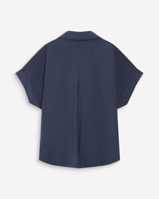 Blouse large en coton manches courtes marine Versigny